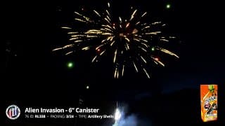 RL338 Alien Invasion - 6" Canister Artillery Shells - Supreme Fireworks 2024 Production