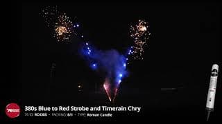 RWB Roman Candle - RC430S 380 Shot Blue to Red Strobe and Timerain Chrys - '76 Show Series 2024