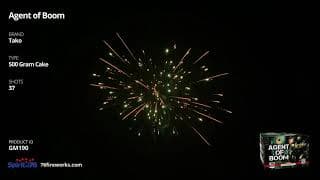 GM190 Agent of Boom - 37 shot 500 Gram Cake - Tako Pyrotechnics