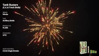 RL366 Tank Busters 5, 6, & 7-Inch Artillery Shells - Winda Fireworks
