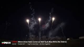 CM531 30mm Silver Rain Comet w/  Red Tip & Blue Mine (No Debris) 2024