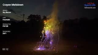 FN128 Crayon Meltdown - Fountain - Sky Bacon Fireworks