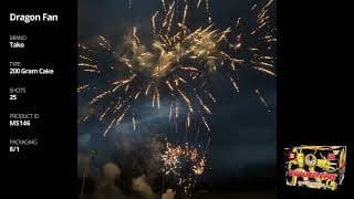 MS146 Dragon Fan - 25 shot 200 Gram Cake - Tako Pyrotechnics