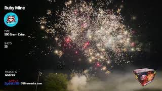 GM755 Ruby Mine - 25 shot 500 Gram Cake - Sky Bacon Fireworks