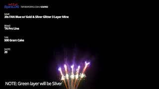 GM902 20s FAN Blue w  Gold & Silver Glitter 3 Layer Mine - Pre Production - '76 Pro Line