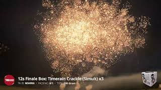 MS495S 12s Finale Box: Timerain Crackle - 200 Gram 12 shot Crackling Firework - '76 Show Series